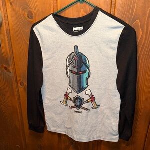 Fortnite Kids Pajama Top - Black and Gray